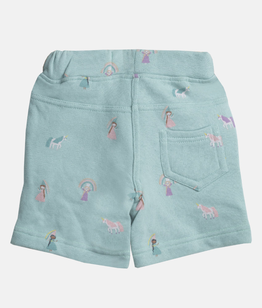 Elegant Smockers LK | Girls Sweat Shorts - Sage Green Fairy | Sri Lanka 