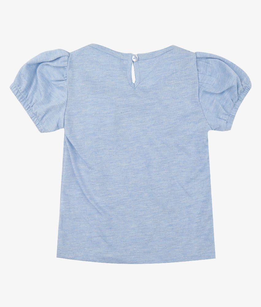 Elegant Smockers LK | Girls T-shirt - Blue Bow - 9-12 Months | Sri Lanka 