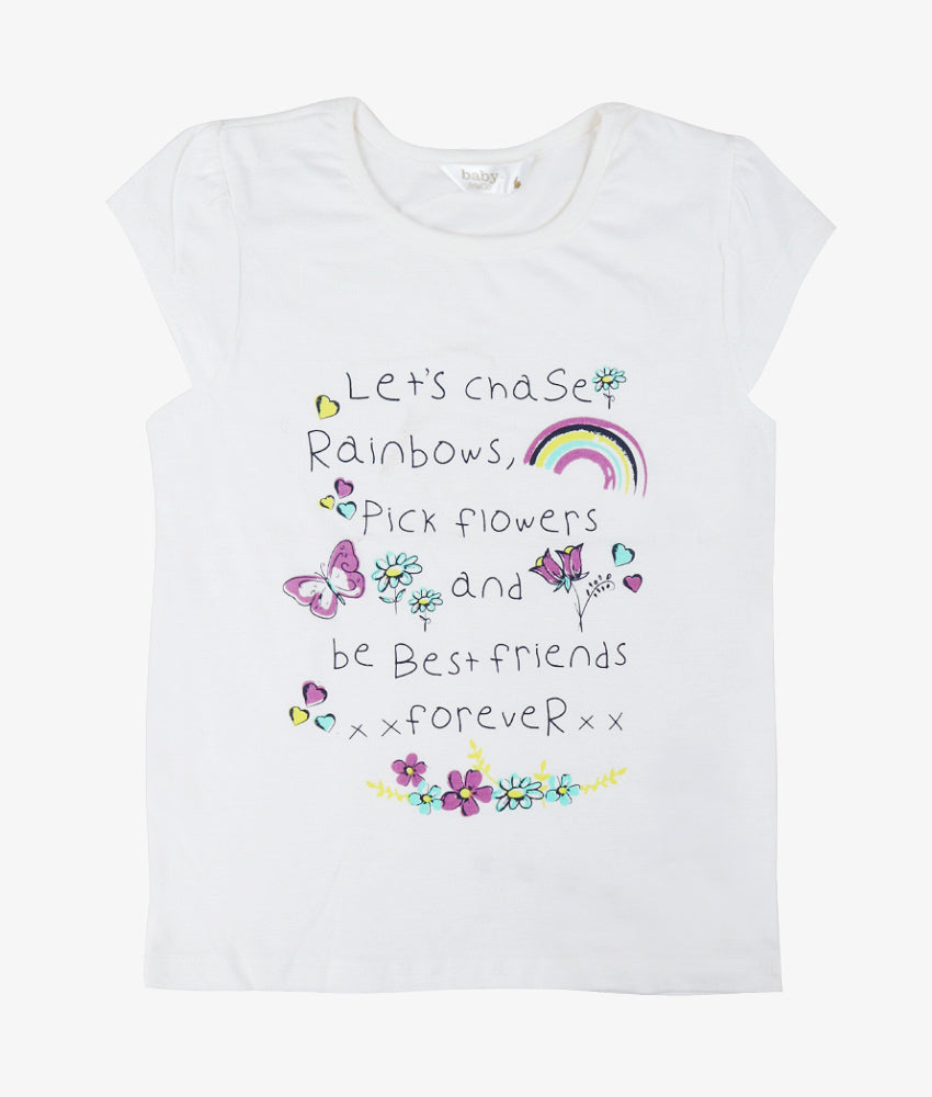 Elegant Smockers LK | Girls T-shirt - Lets Chase Rainbows | Sri Lanka 