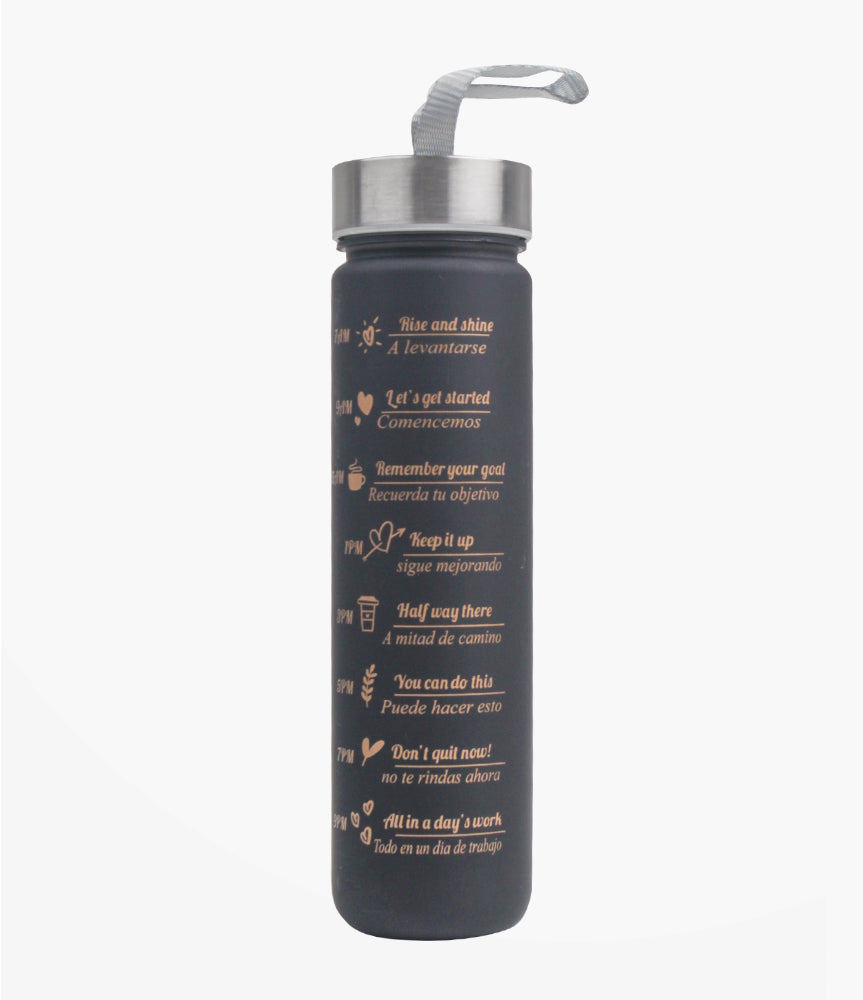 Elegant Smockers LK | Gradient Sports Water Bottle set - 03Pcs - Black(Sliver Lid) | Sri Lanka 