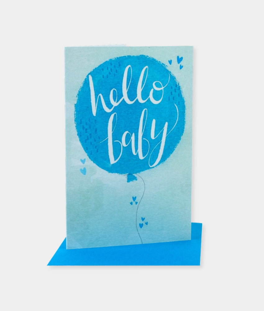 Elegant Smockers LK | Greeting Card - Hello Baby Blue Hearts | Sri Lanka 