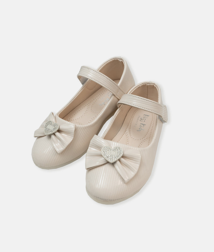 Elegant Smockers LK | Hehainom Girl Shoes - Ivory Bow | Sri Lanka 