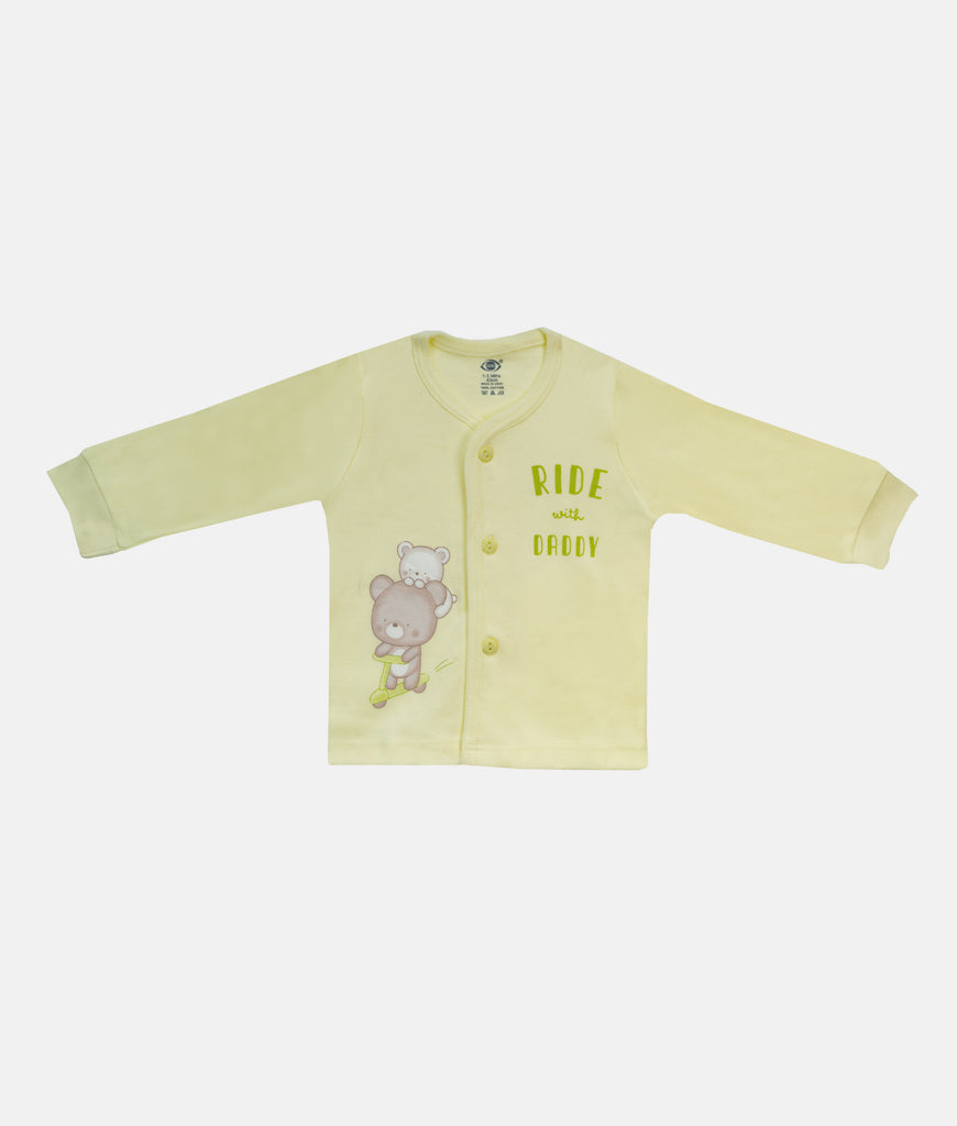 Elegant Smockers LK | Infant Sleepwear 2Pcs Set - Neon Yellow Ride with Daddy | Sri Lanka 