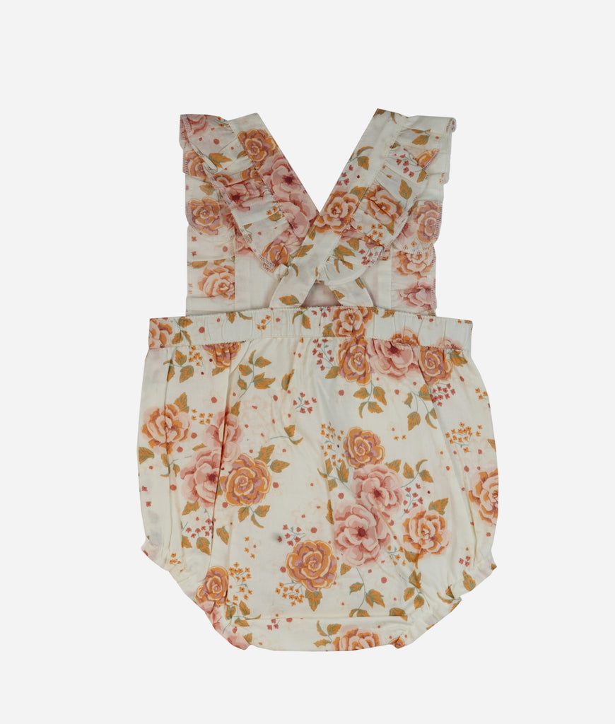 Elegant Smockers LK | Ivory Rose Printed Baby Sun Suit Romper | Sri Lanka 