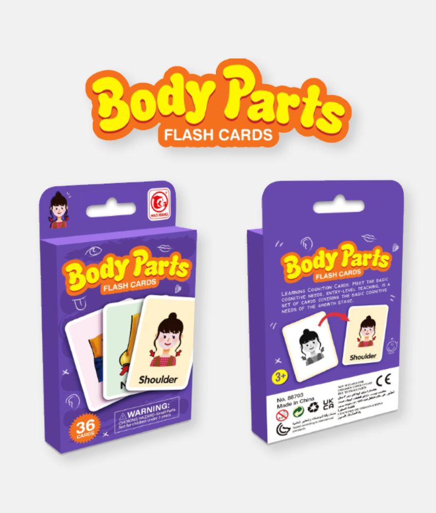 Elegant Smockers LK | Kids Body Parts Learning Flash Card Set - 36 Cards | Sri Lanka 