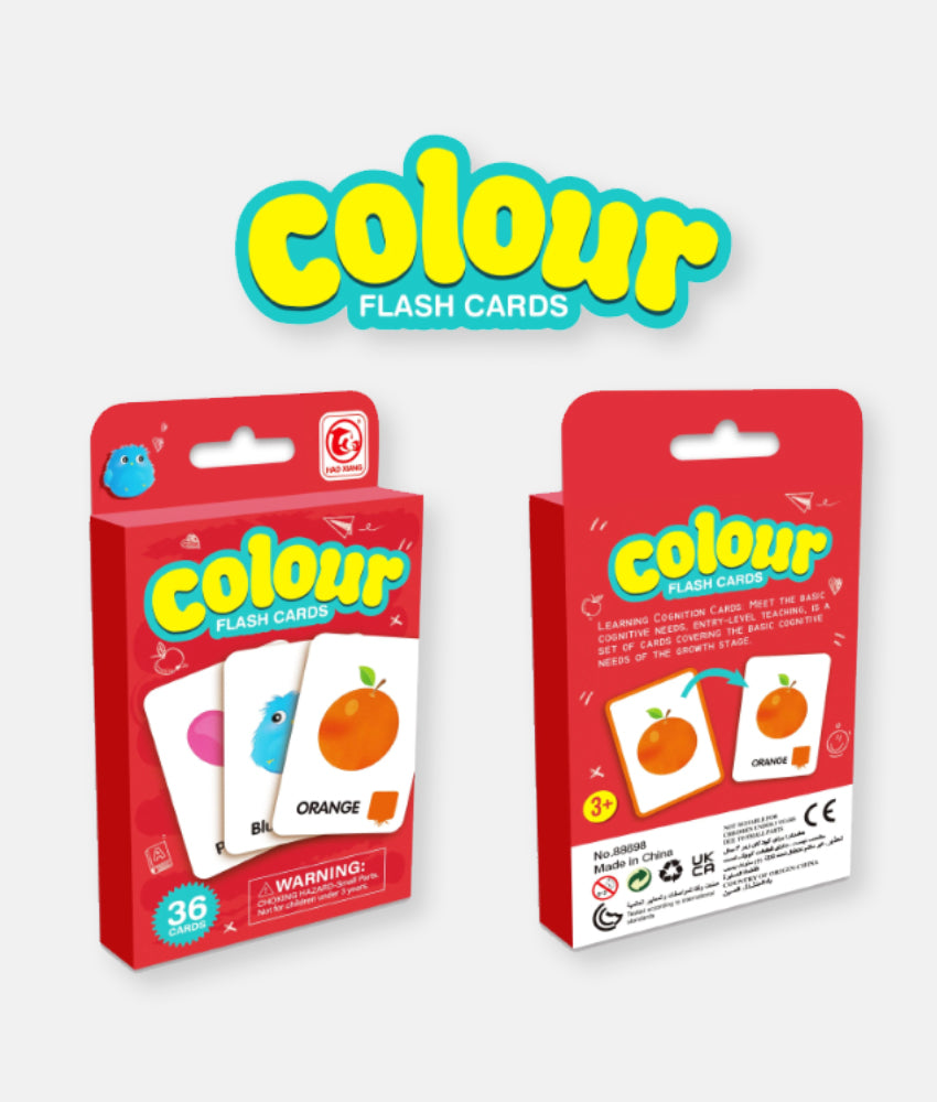 Elegant Smockers LK | Kids Colour Learning Flash Card Set - 36 Cards | Sri Lanka 