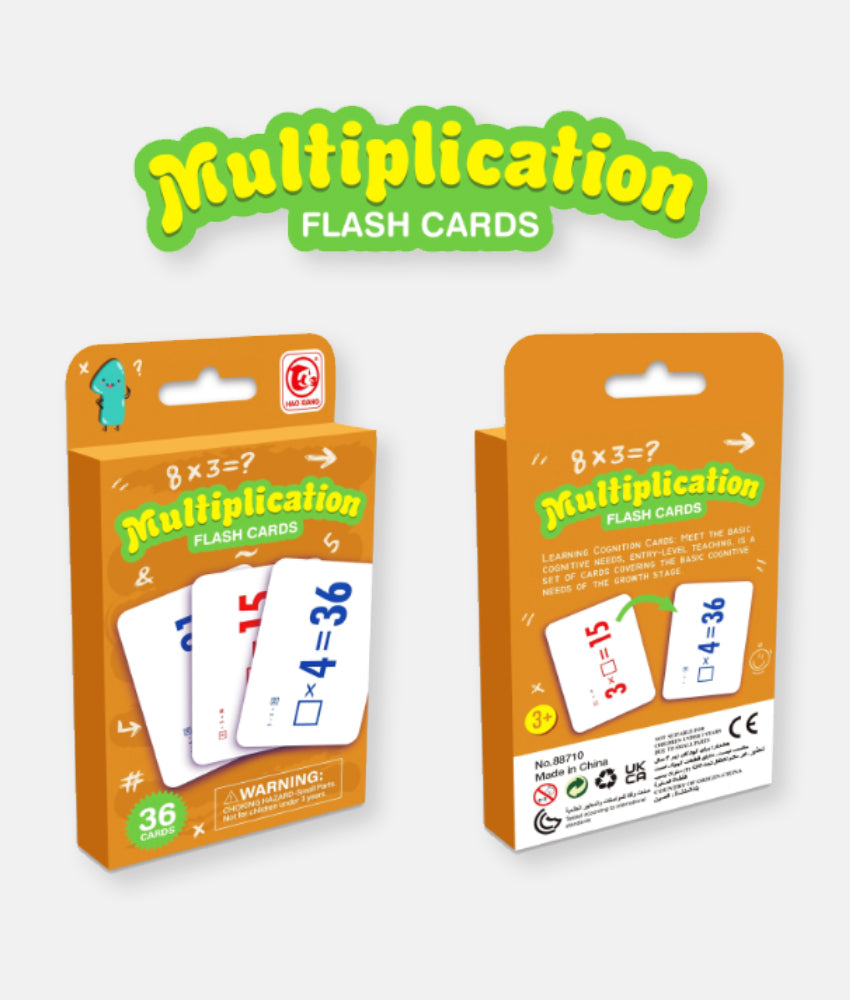 Elegant Smockers LK | Kids Multiplication Learning Flash Card Set - 36 Cards | Sri Lanka 