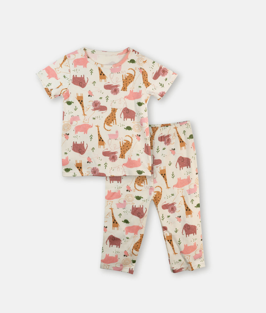 Elegant Smockers LK | Large Animal Sketch Print 2Pcs Baby Pyjama Set | Sri Lanka 