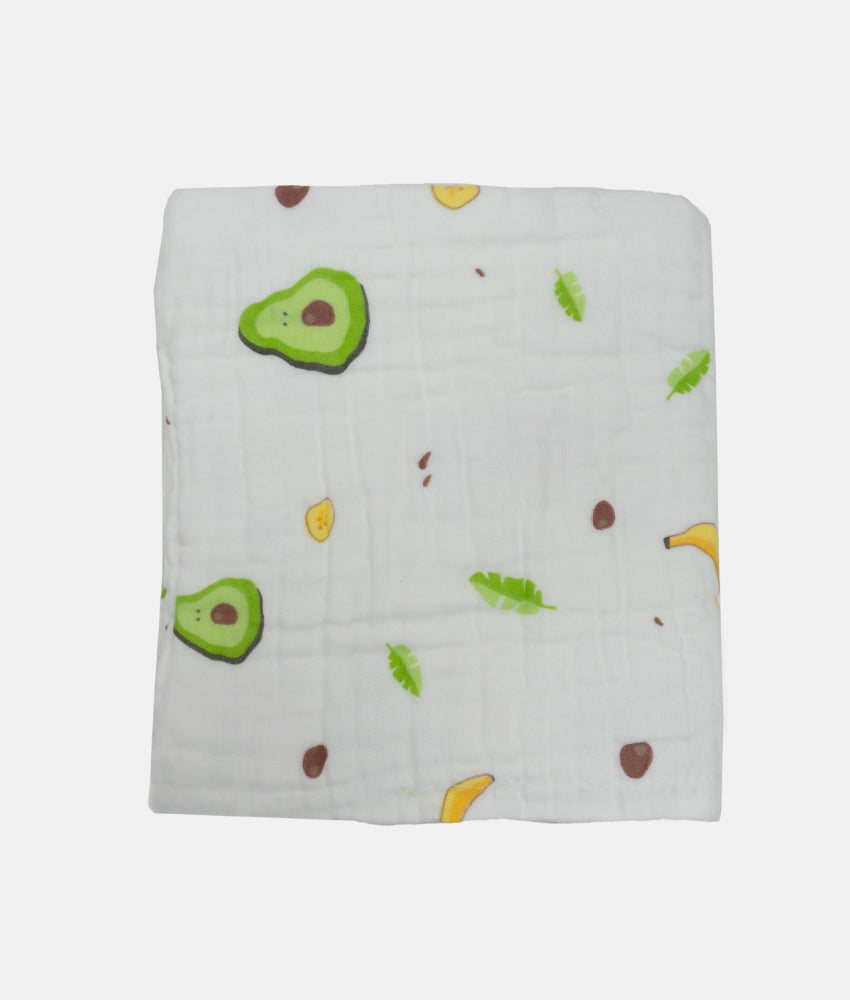 Elegant Smockers LK | Layered Muslin Blanket - Green Avocados | Sri Lanka 