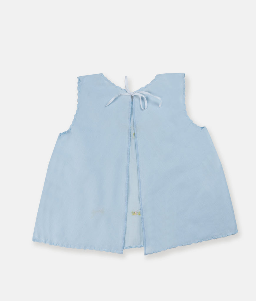 Elegant Smockers LK | Light Blue Baby Shirt - Pink Double Flower | Sri Lanka 