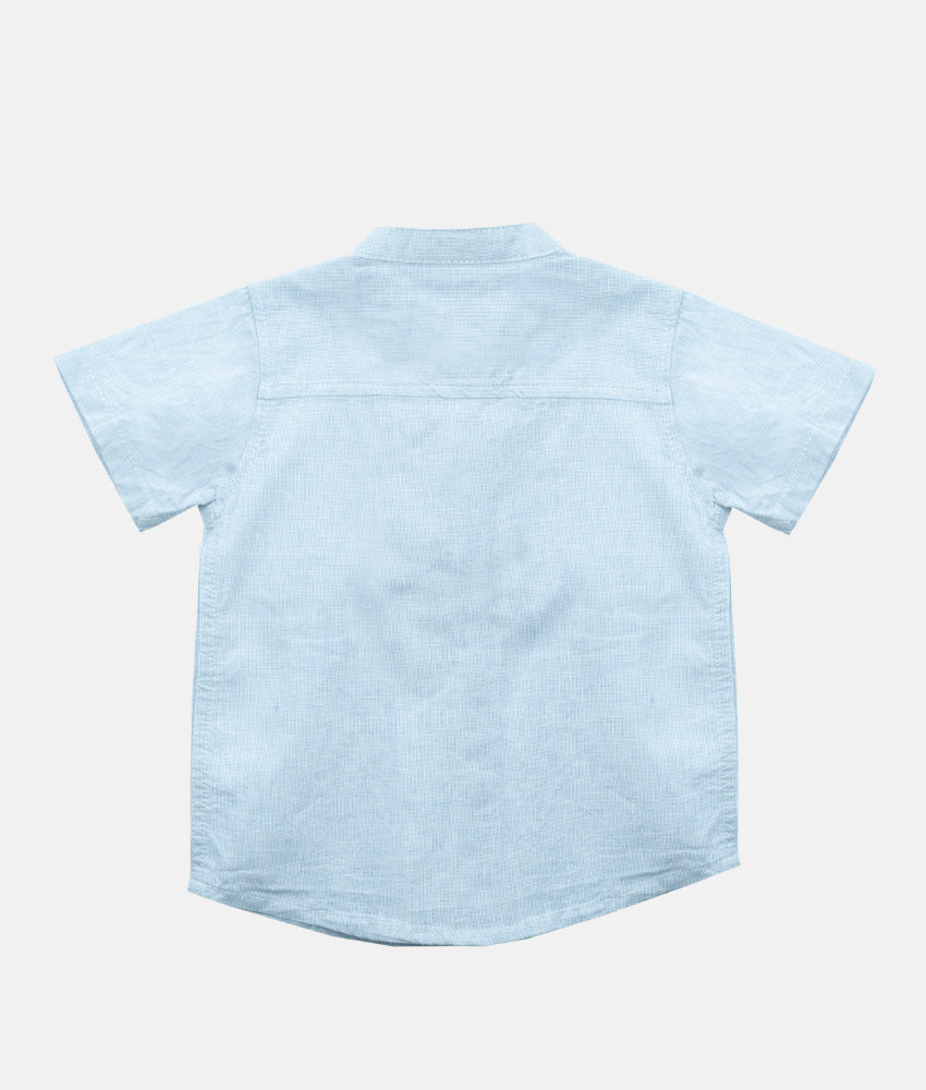 Elegant Smockers LK | Light Blue Chinese Collar Boys Shirt | Sri Lanka 