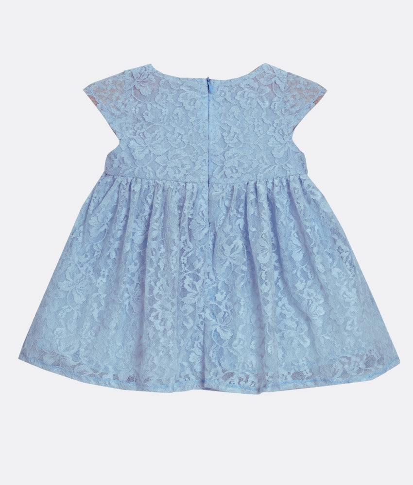 Elegant Smockers LK | Light Blue Lace Girls Party Dress | Sri Lanka 