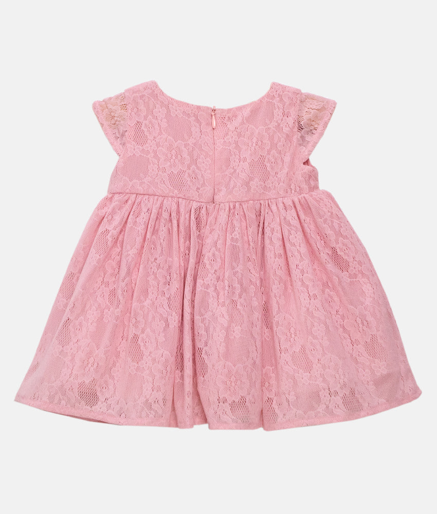 Elegant Smockers LK | Light Pink Lace Girls Party Dress | Sri Lanka 