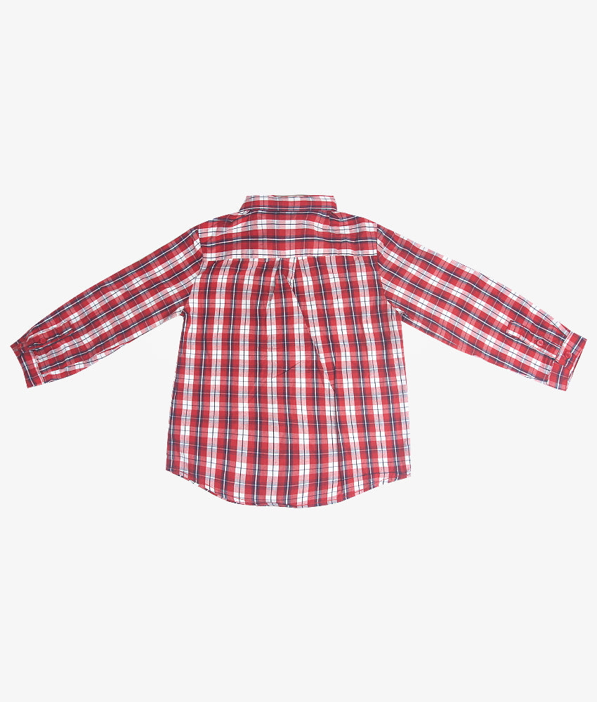 Elegant Smockers LK | Long Sleeved Red Checked Boys Shirt | Sri Lanka 
