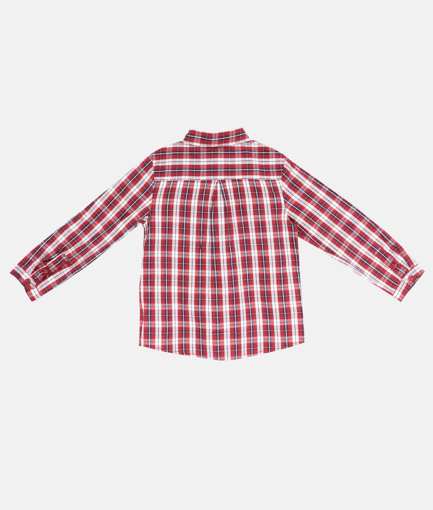 Elegant Smockers LK | Long Sleeved Red Checked Boys Shirt - SALE | Sri Lanka 