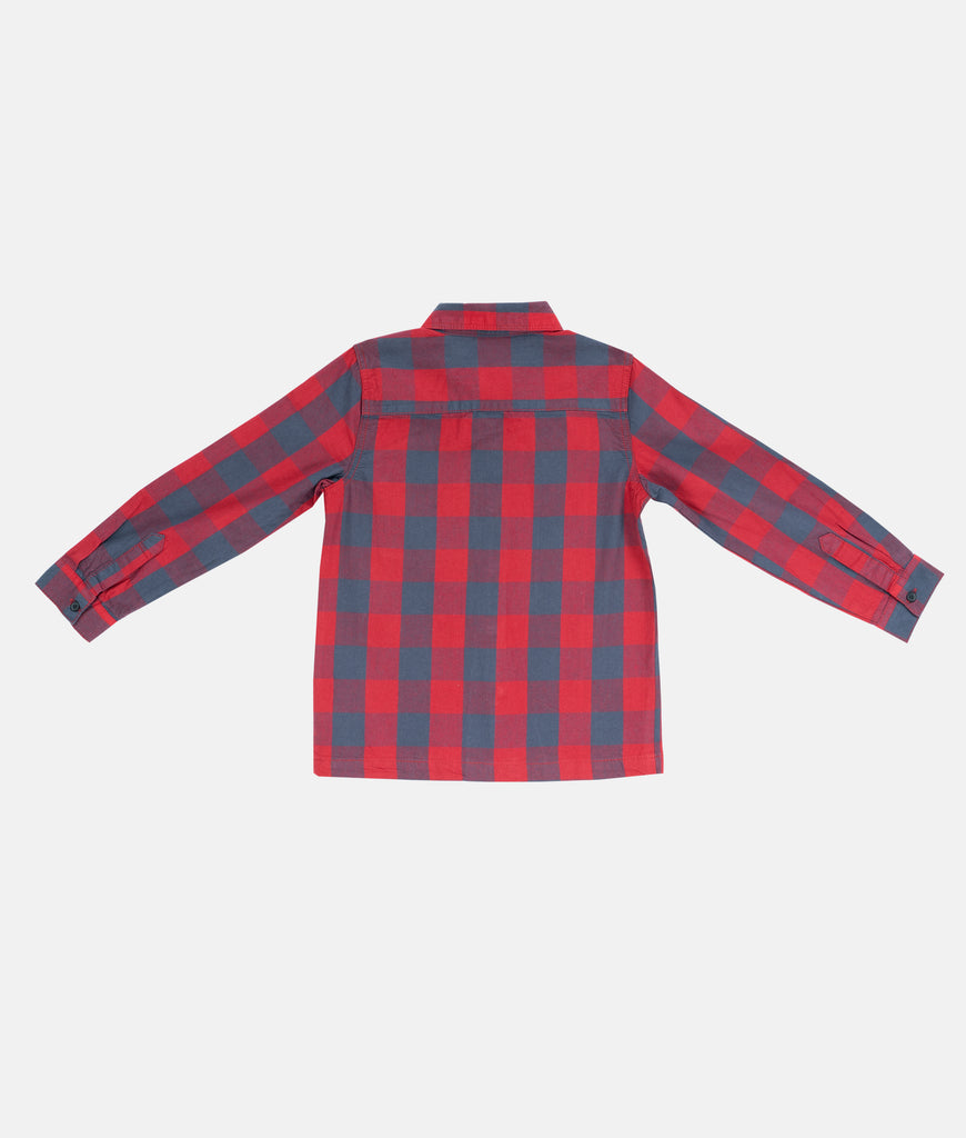 Elegant Smockers LK | Long Sleeved Red Checked Boys Shirt with T Shirt | Sri Lanka 