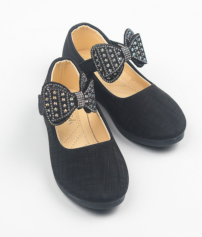 Elegant Smockers LK | Mary Jane Girl Party Shoes - Black Bow | Sri Lanka 