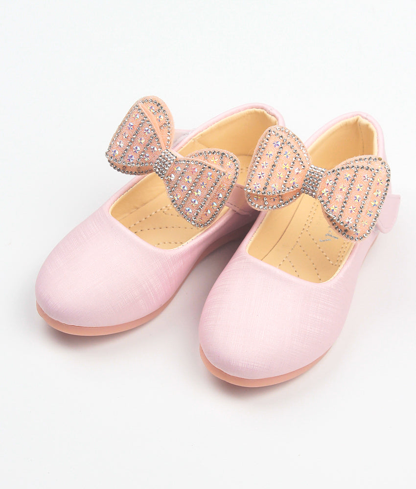 Elegant Smockers LK | Mary Jane Girl Party Shoes - Pink Bow | Sri Lanka 