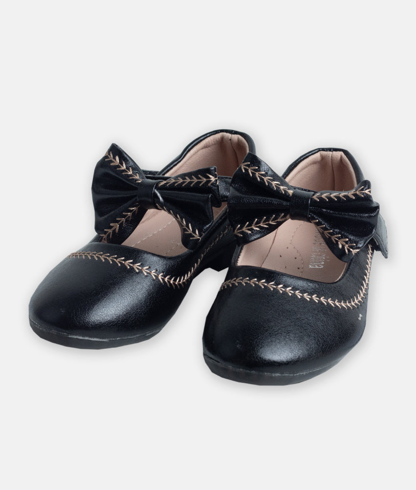 Elegant Smockers LK | Mary Jane Girl Shoes - Black Bow | Sri Lanka 