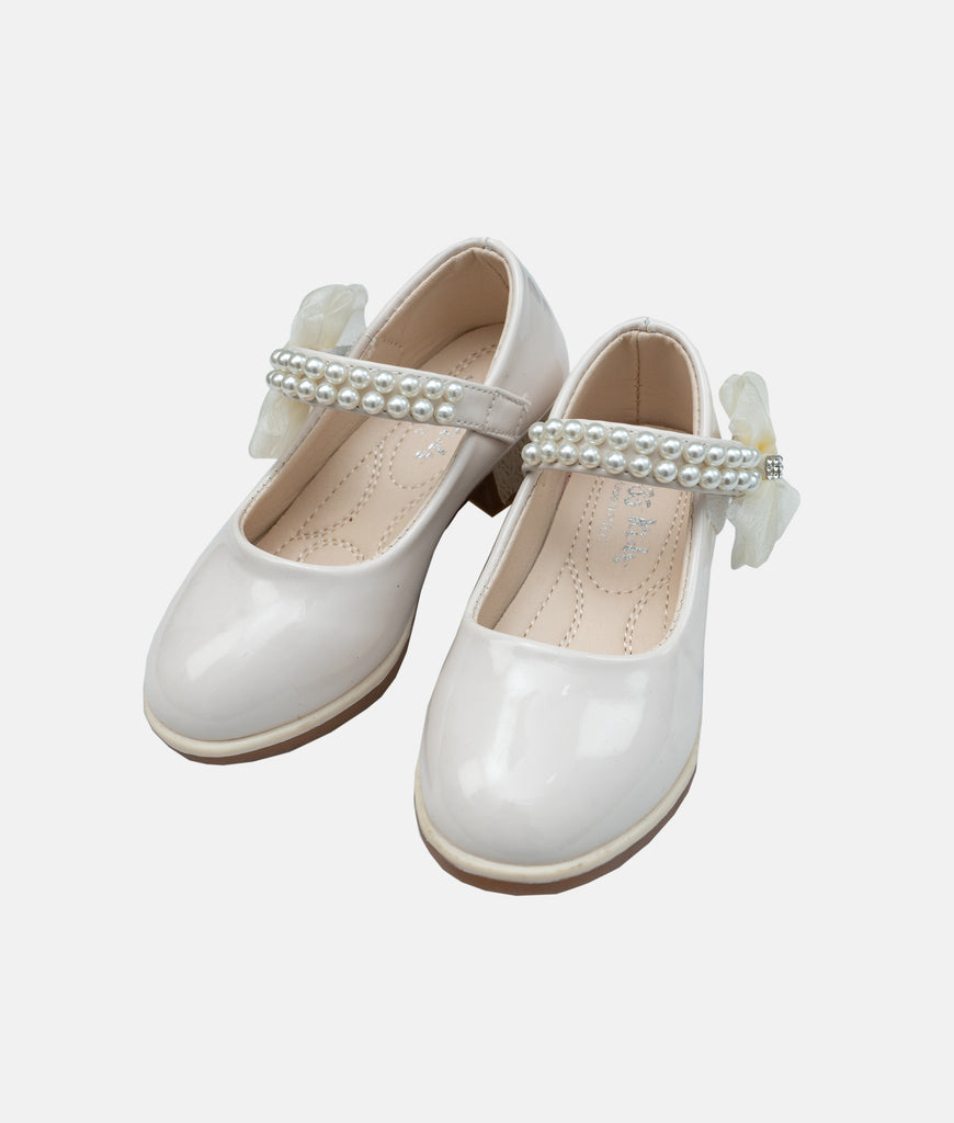 Elegant Smockers LK | Mary Jane Girl Shoes - Ivory Perles | Sri Lanka 