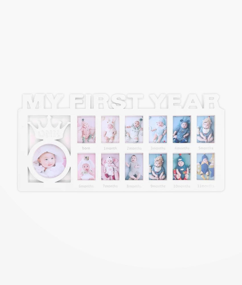 Elegant Smockers LK | My First Year Crown Baby Frame - White | Sri Lanka 
