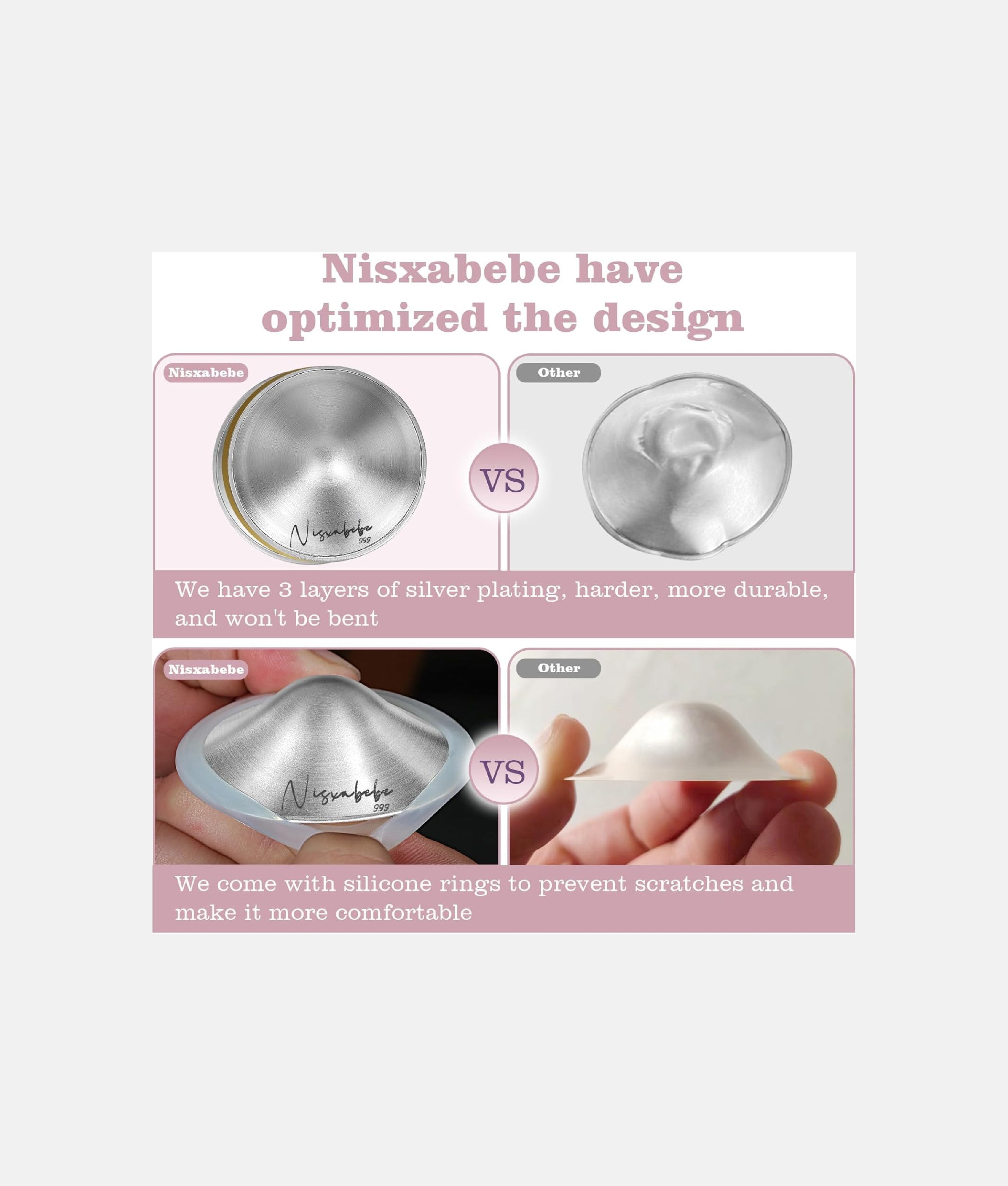 Elegant Smockers LK | Silver Nursing Cups - Nisxabebe | Sri Lanka 