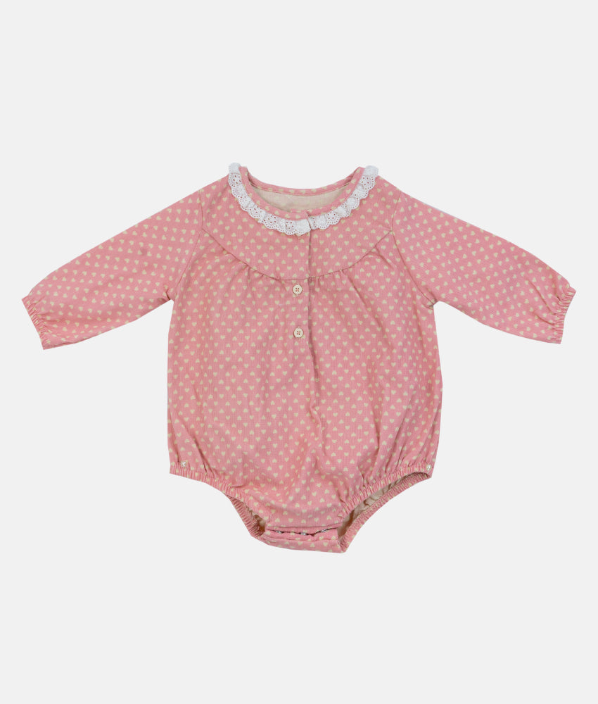 Elegant Smockers LK | Pink Hearts Baby Girl Romper | Sri Lanka 