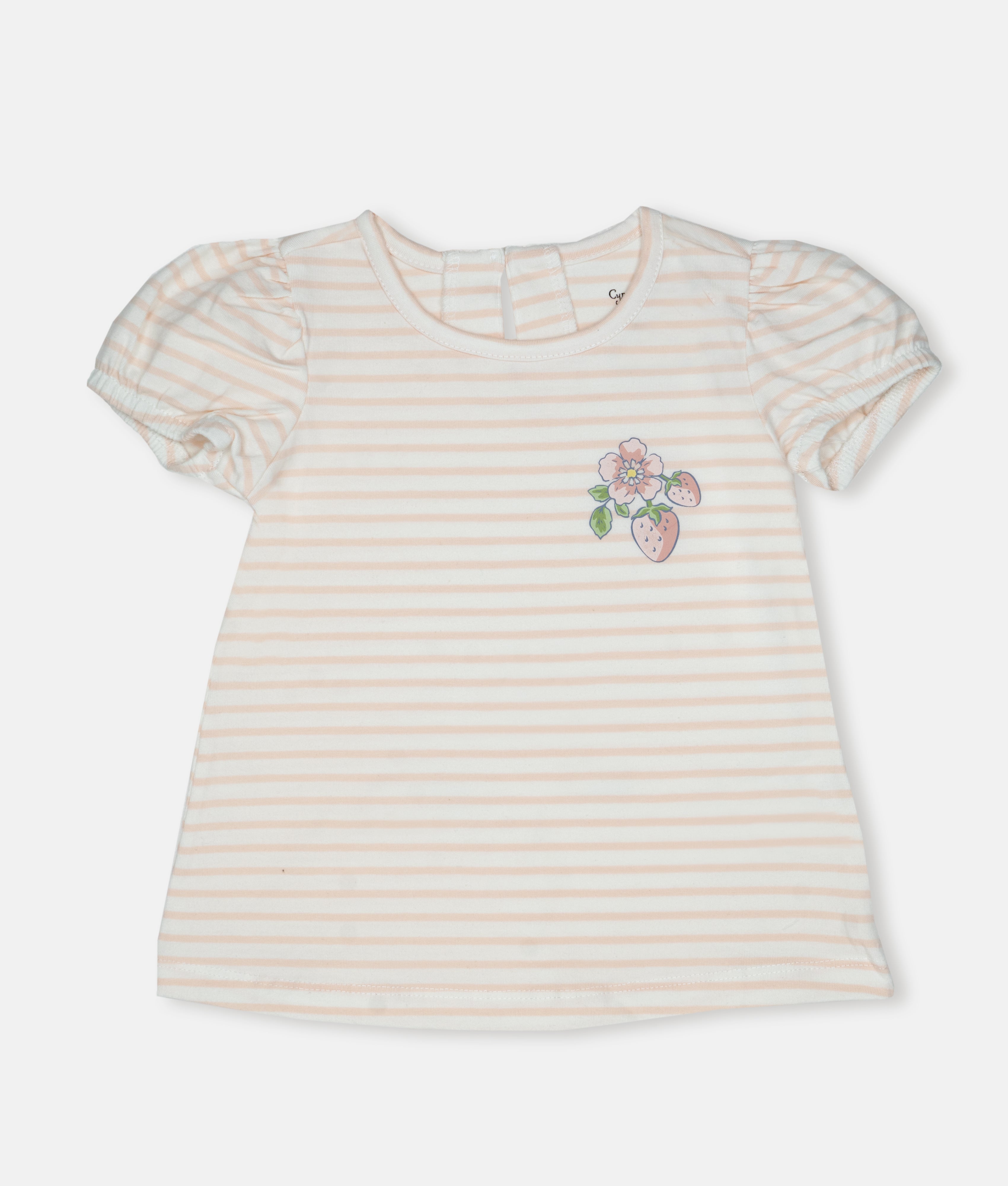 Elegant Smockers LK | Pink & White Stripes Girls T-Shirt | Sri Lanka 