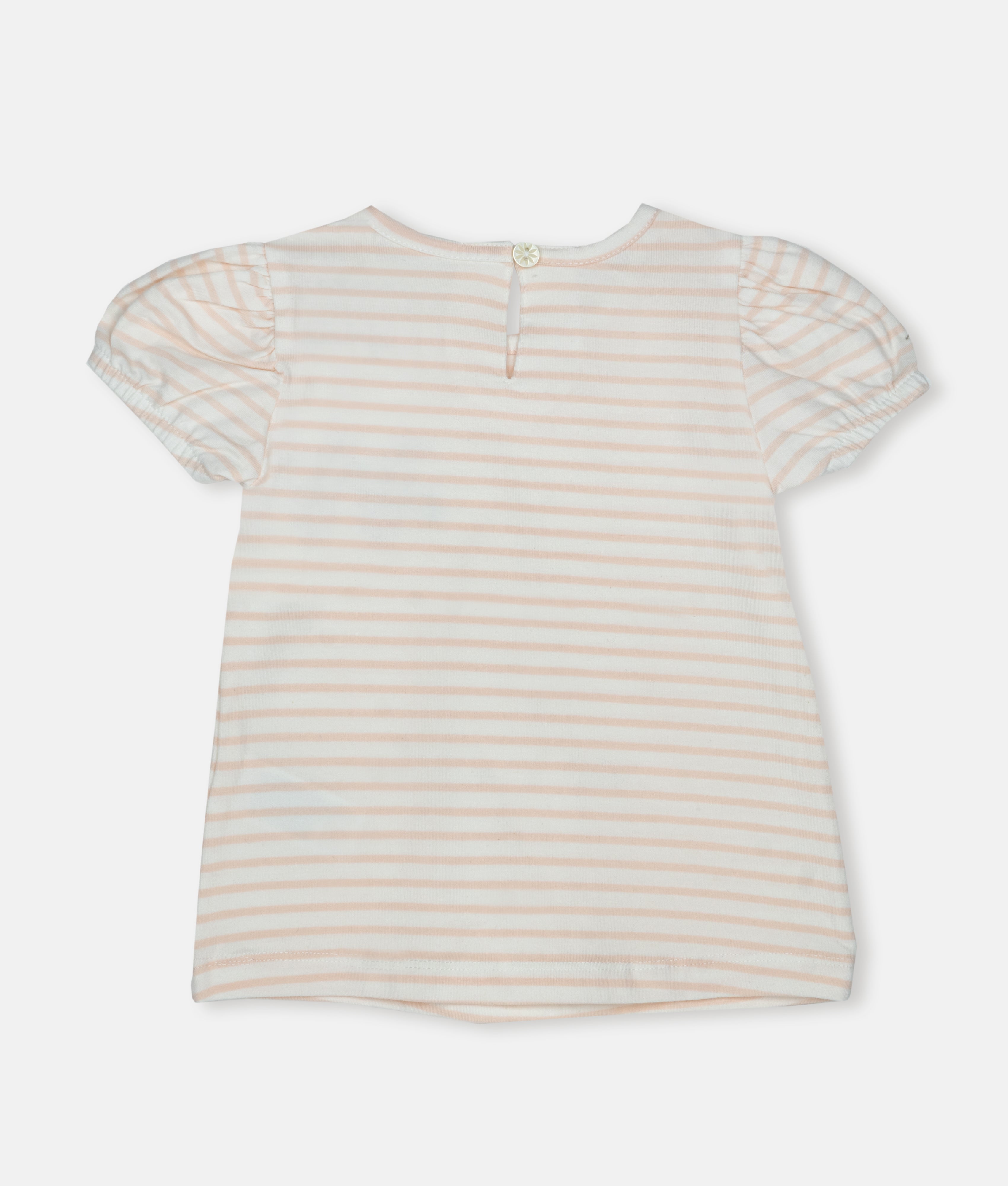 Elegant Smockers LK | Pink & White Stripes Girls T-Shirt | Sri Lanka 