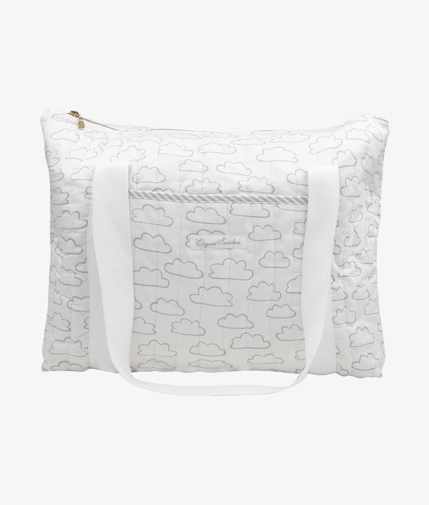 Elegant Smockers LK | Quilted Baby Diaper Tote Bag – Cloudy Theme | Sri Lanka 
