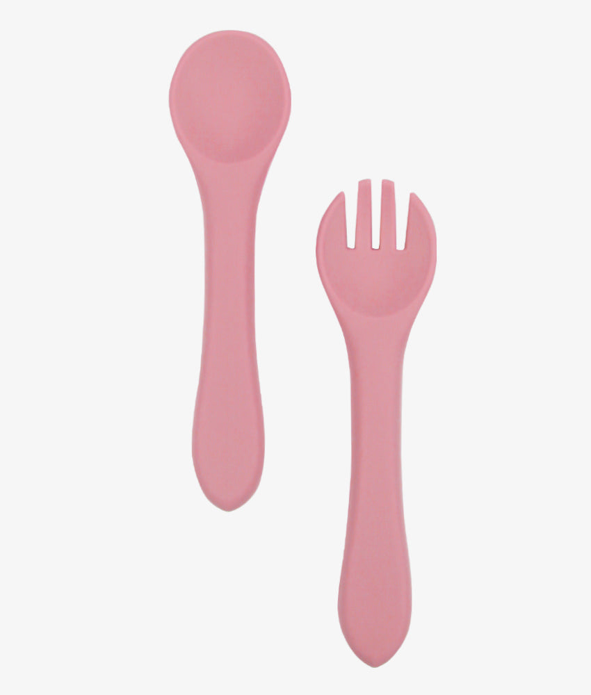 Elegant Smockers LK | Rainbow Sectioned Silicone Plate and Cutlery with Lid | Weaning Set - Brick Red | Sri Lanka 