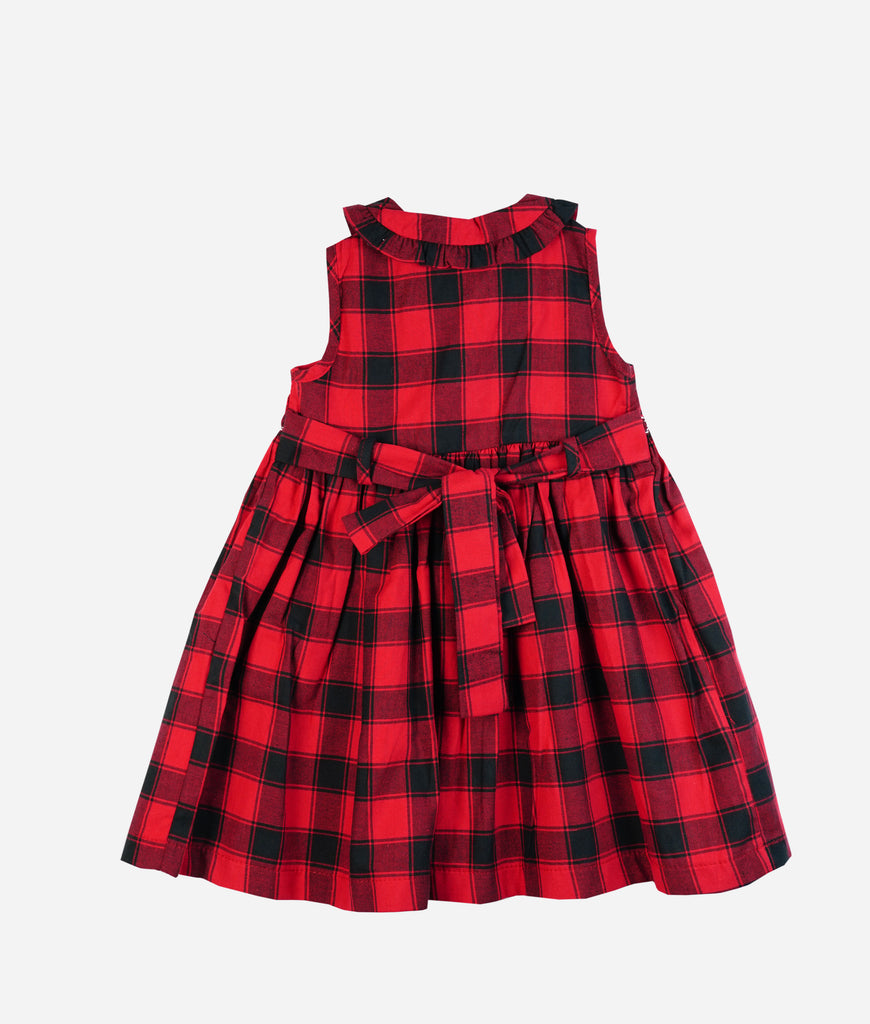 Elegant Smockers LK | Red Plaid Sleeveless Smocked Girls Dress | Sri Lanka 