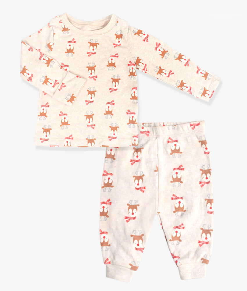 Elegant Smockers LK | Reindeer Face Print Baby Pyjama Set | Sri Lanka 