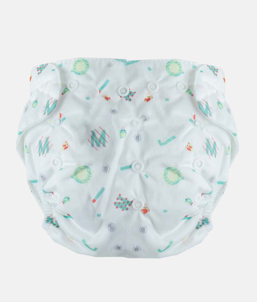 Elegant Smockers LK | Reusable Baby Nappy Wrap  - Alphabet & Bird  (0-24months) | Sri Lanka 