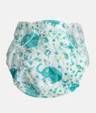 Elegant Smockers LK | Reusable Baby Nappy Wrap  - Mint Elephant & Bird  (0-24months) | Sri Lanka 