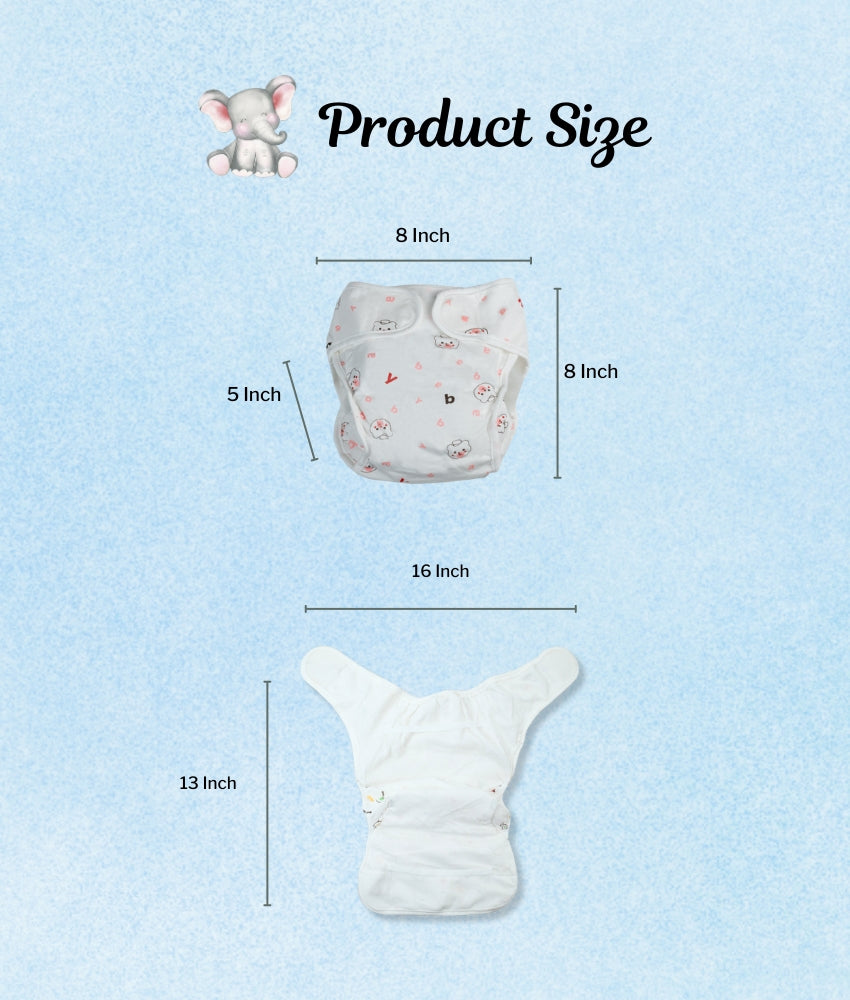 Elegant Smockers LK | Reusable Baby Nappy Wrap - Pink Teddy Print | Sri Lanka 