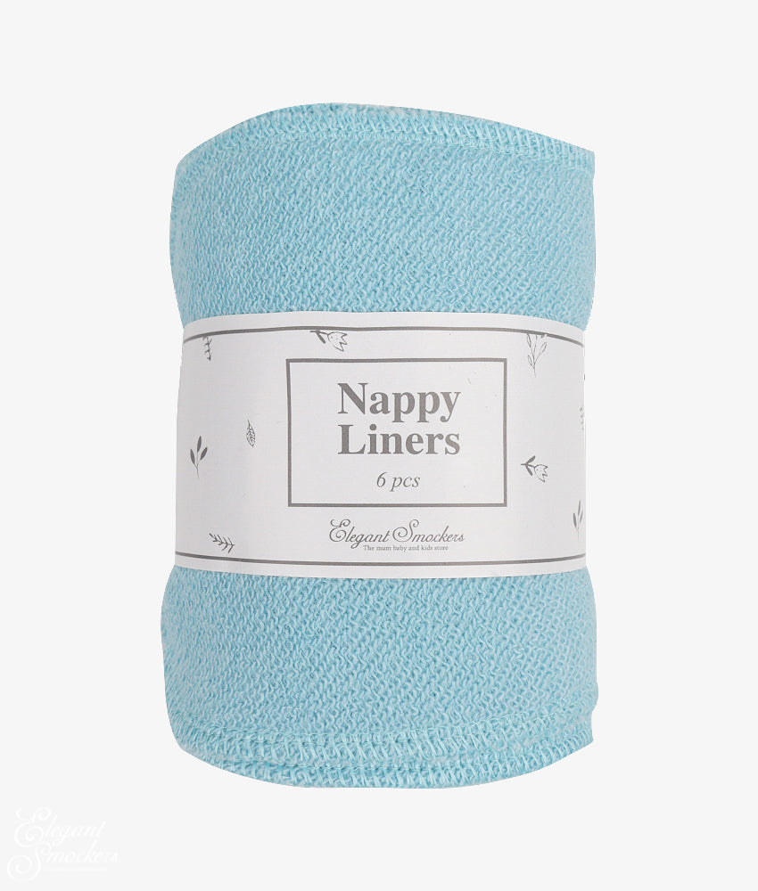 Elegant Smockers LK | Reusable Nappy Liners (6pcs) - Blue | Sri Lanka 