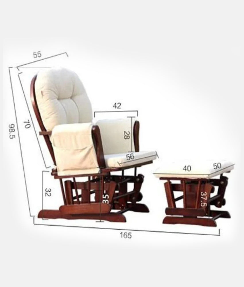 Elegant Smockers LK | Gliding nursing Chair and Footstool - Natural Beige | Sri Lanka 