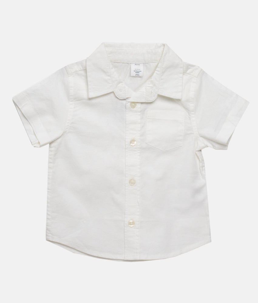 Elegant Smockers LK | Boys Short Sleeve Formal Collar Shirt - White | Sri Lanka 