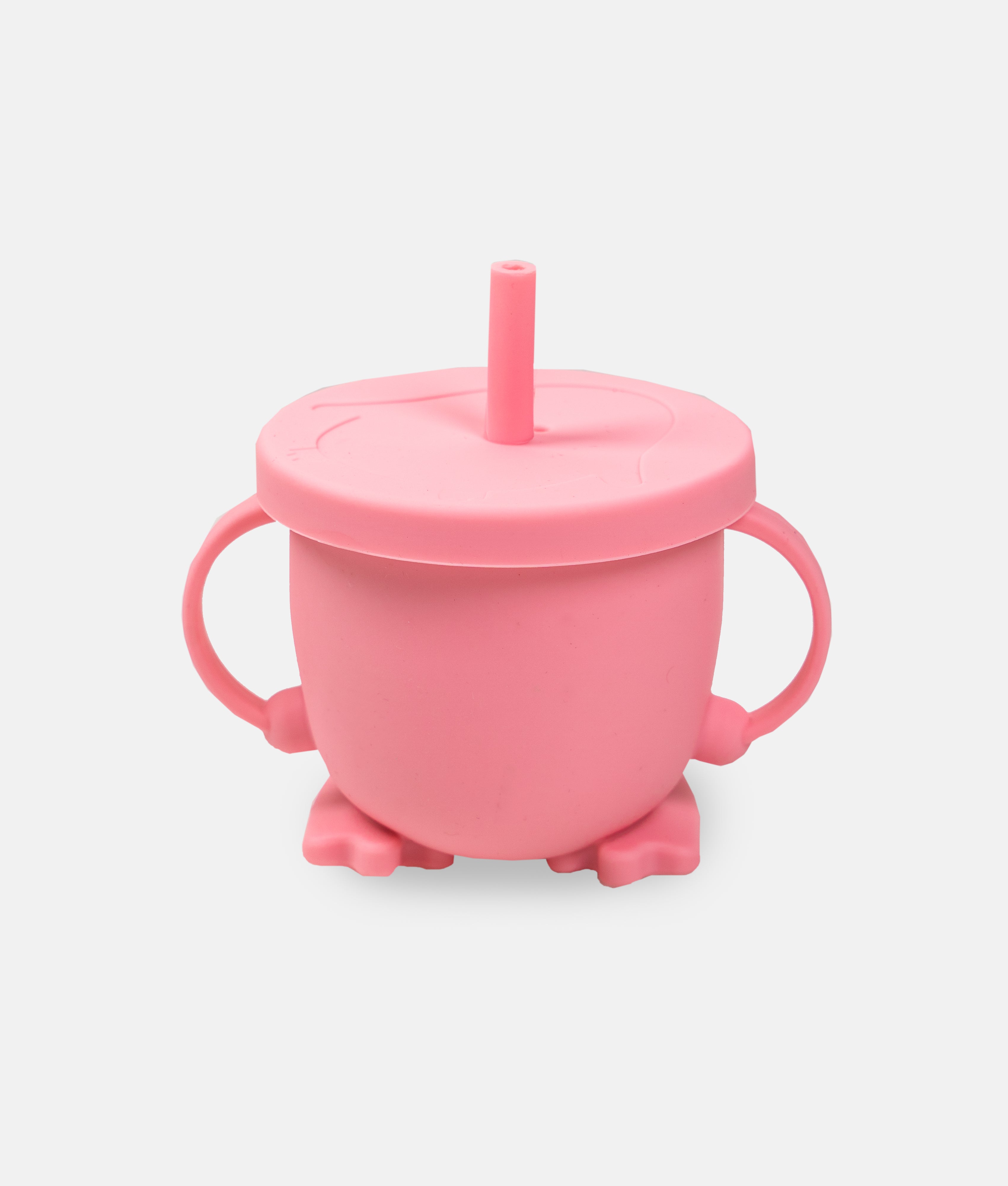 Elegant Smockers LK | Silicone Training Cup + Straw - Coral Pink | Sri Lanka 