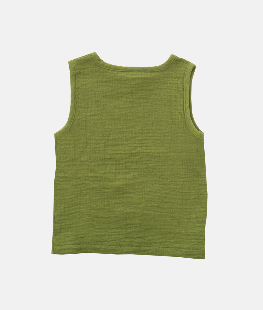 Elegant Smockers LK | Sleeveless Baby Shirt & Short Set - Green | Sri Lanka 