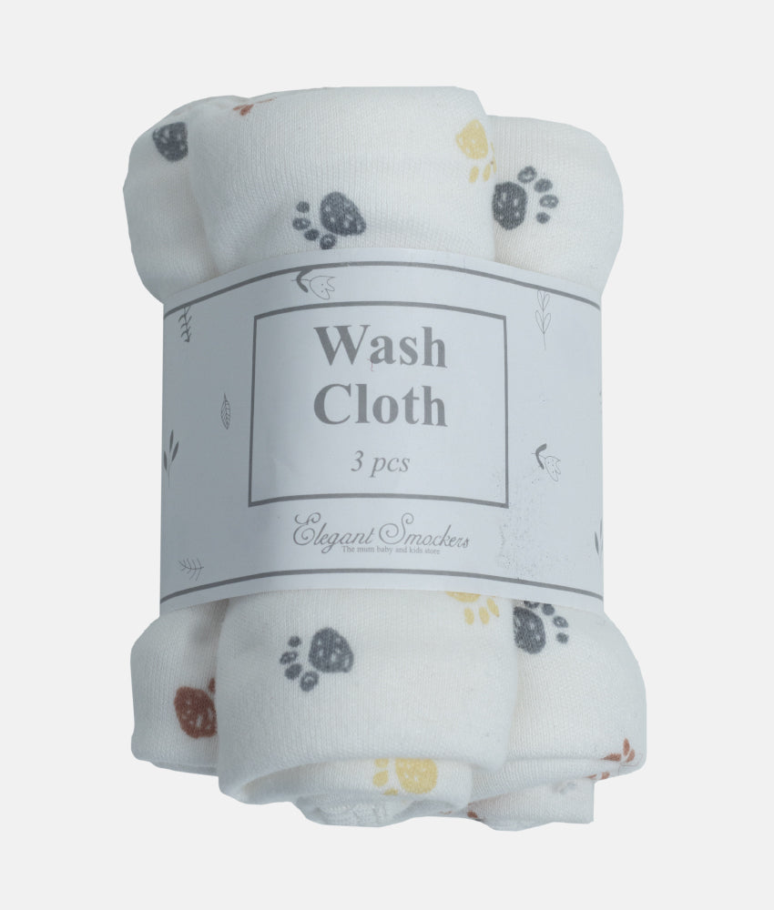Elegant Smockers LK | Baby Washcloth Pack - Foot Print | Sri Lanka 