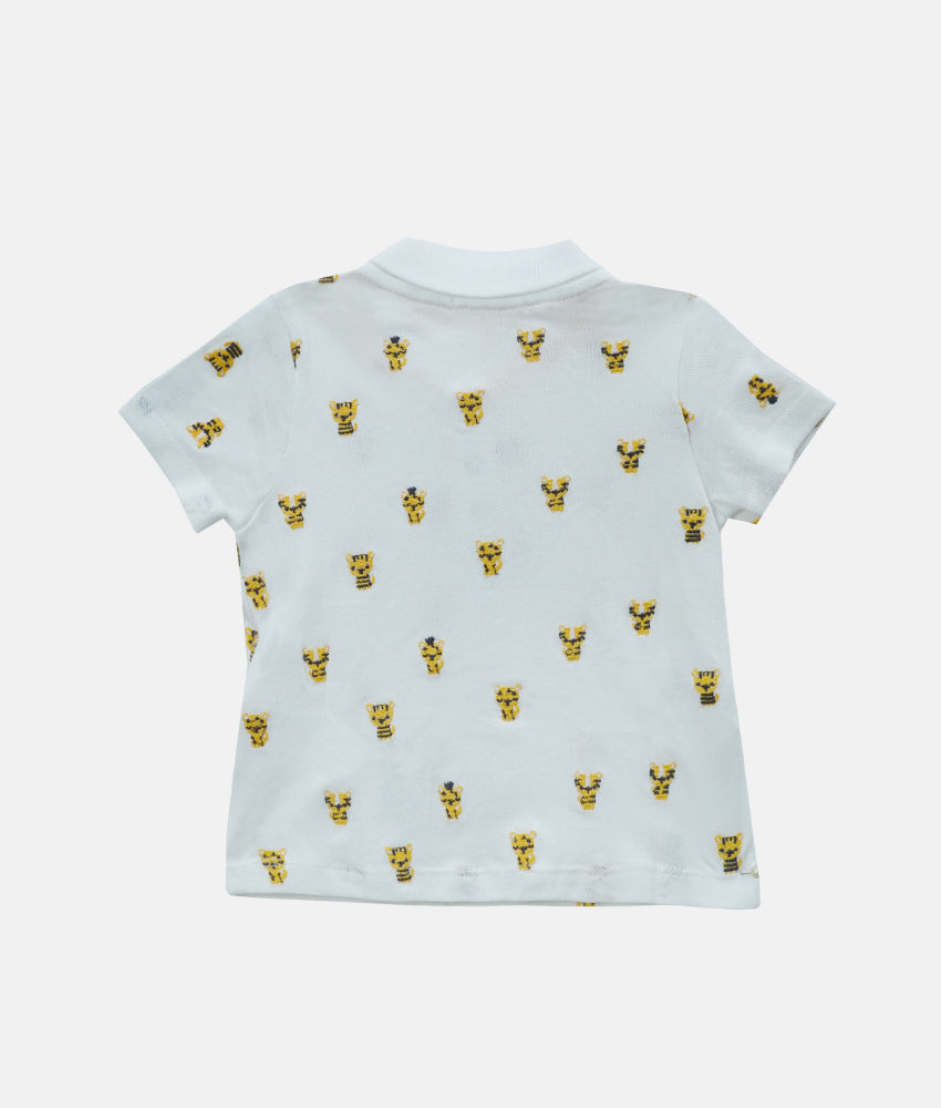 Elegant Smockers LK | White Collared Tiger Baby T-Shirt | Sri Lanka 