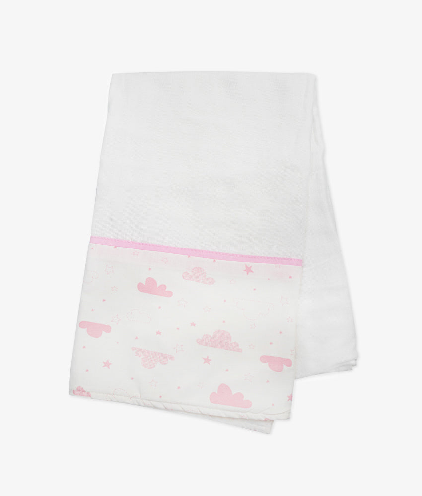 Elegant Smockers LK | Baby Bath Towel – Pink Cloud Theme | Sri Lanka 