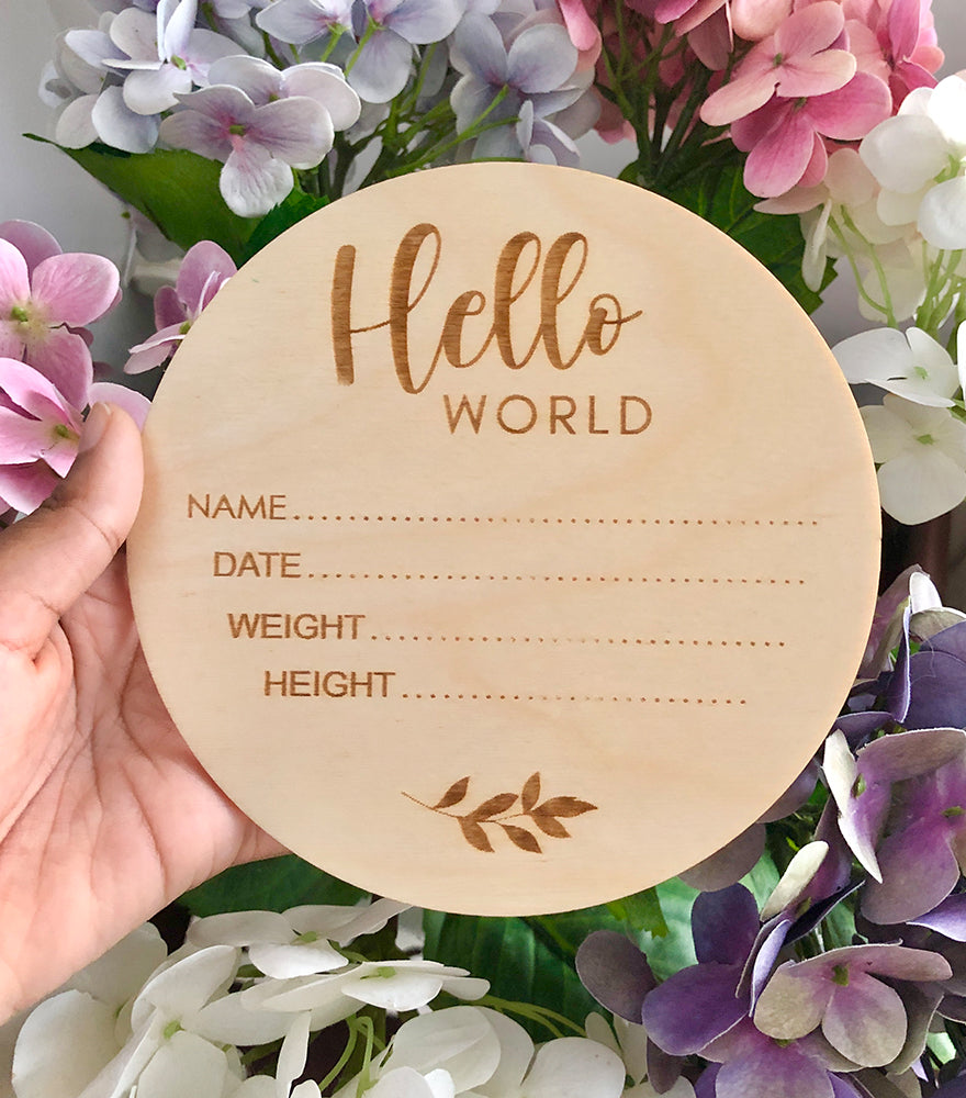 Elegant Smockers LK | Hello World Plaque - Wooden | Sri Lanka 
