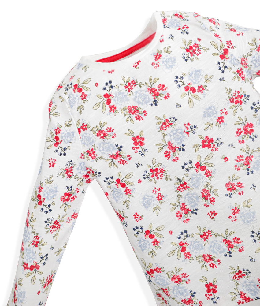 Elegant Smockers LK | Girls Long Sleeves T-Shirt - Floral Print - 12-18 Months | Sri Lanka 