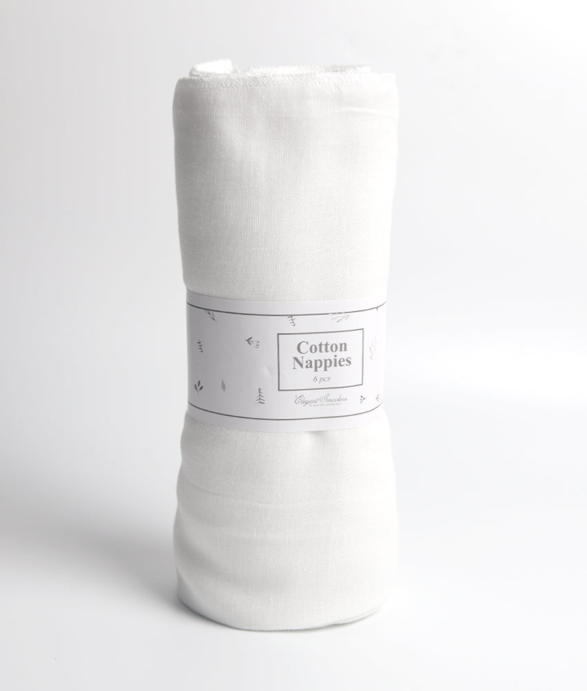 Elegant Smockers LK | Baby Cotton Nappies  20x20 - White | Sri Lanka 