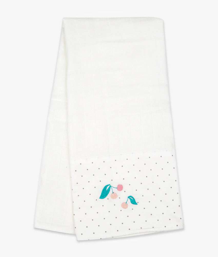 Elegant Smockers LK | Baby Bath Towel – Cherry Theme | Sri Lanka 