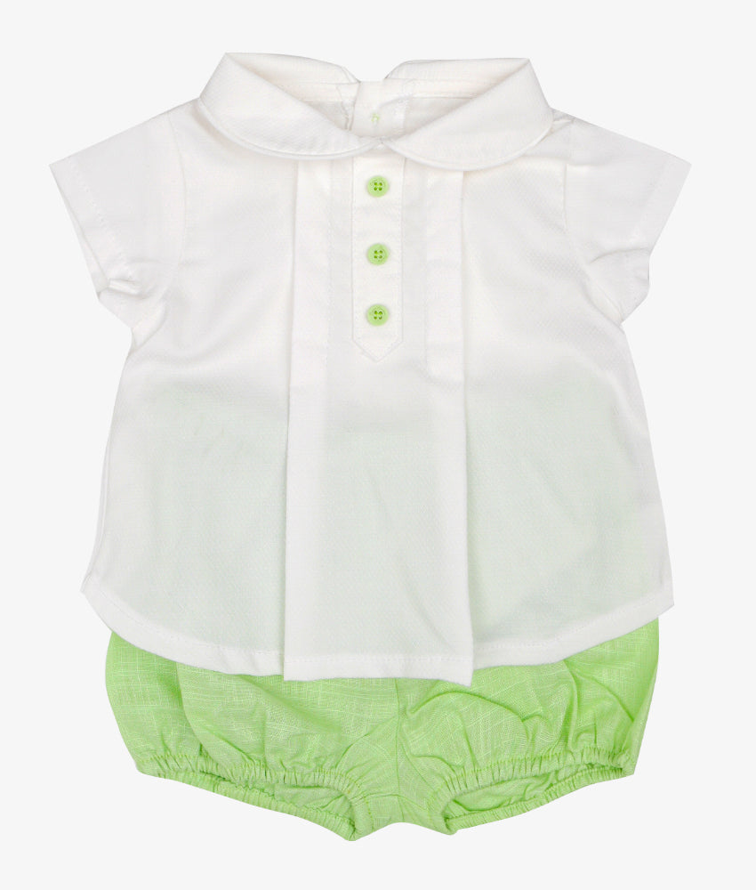 Elegant Smockers LK | Baby Boys Shirt & Bloomer Set - Mint Green | Sri Lanka 