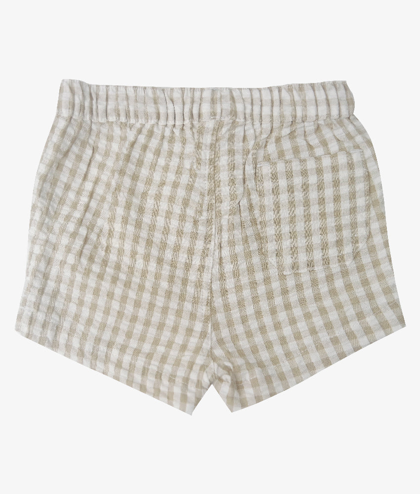 Elegant Smockers LK | Baby Cotton Shorts - Green Gingham | Sri Lanka 